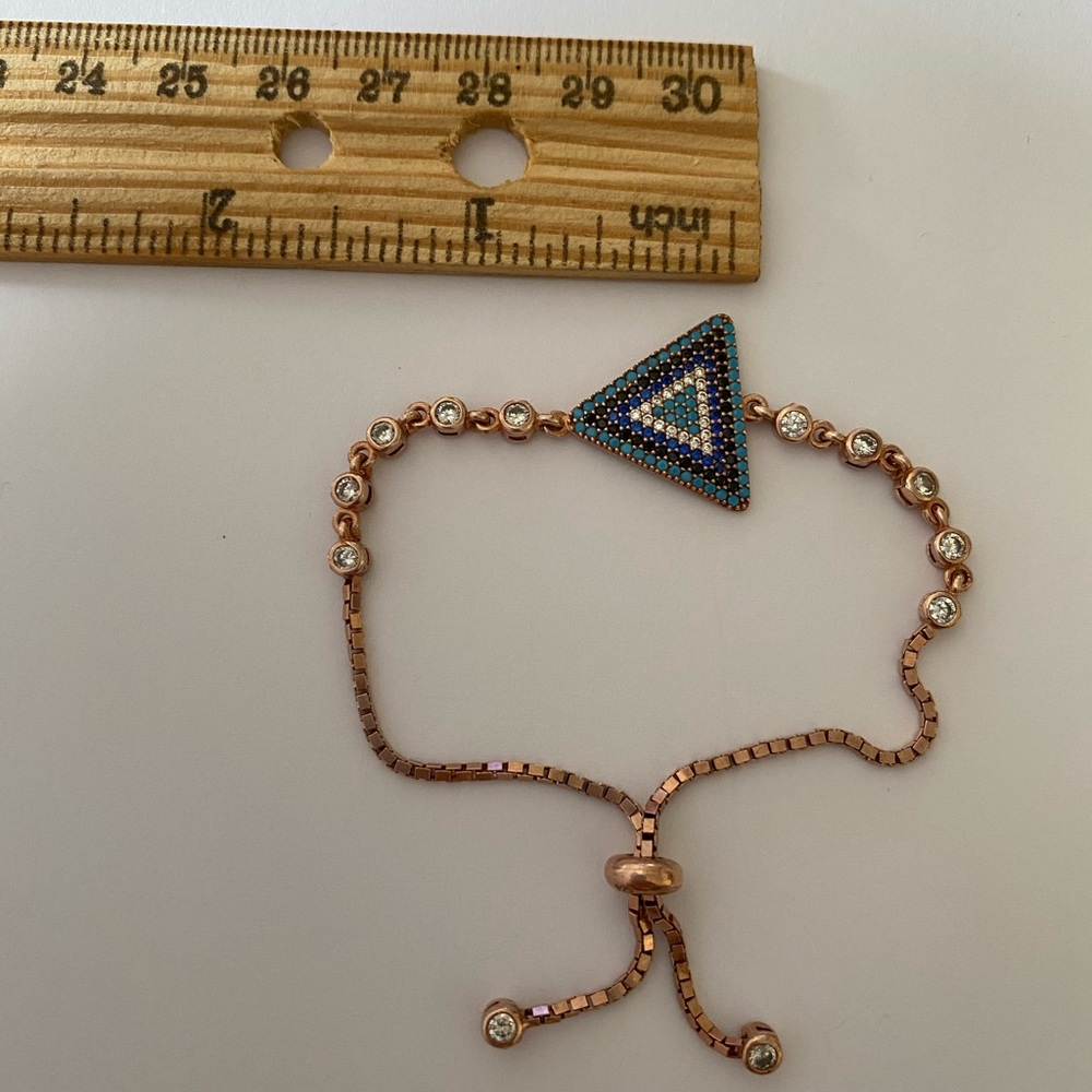 🧿925 Silver evileye bracelet bolo cubic zirconia - Picture 2 of 5